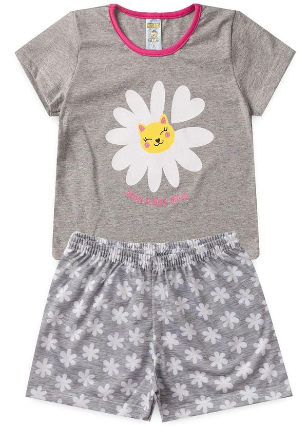 Vista 2 Pijama Feminino Verão Nice Daisy Cinza Atelie Da Crianca Atelie Da Crianca