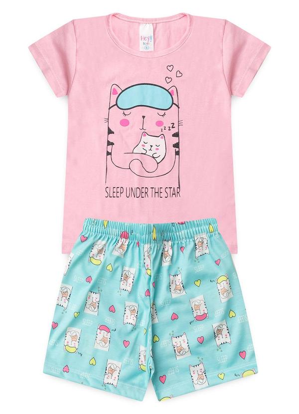 Vista 2 Pijama Feminino Verão Sleep Cat Rosa Atelie Da Crianca Atelie Da Crianca