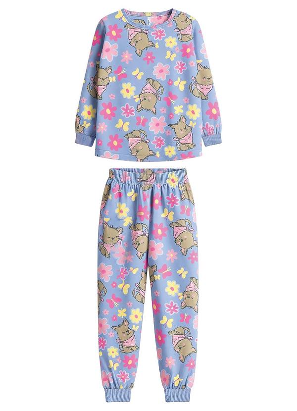 Pijama Floral que Brilha no Escuro Lavanda