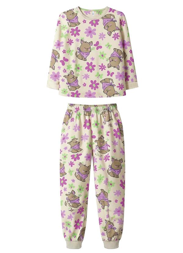 Pijama Floral que Brilha no Escuro Off White