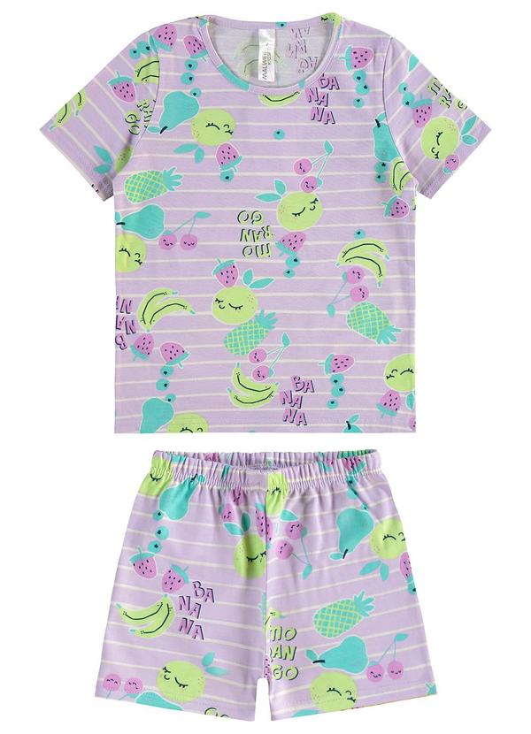 Vista 2 Pijama Frutas que Brilham no Escuro Lavanda Malwee Kids Malwee Kids