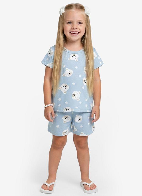 Vista 2 Pijama Infantil Blusa com Shorts Azul Select Select