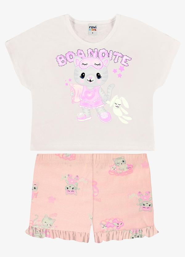 Pijama Infantil Blusa com Shorts Rosa