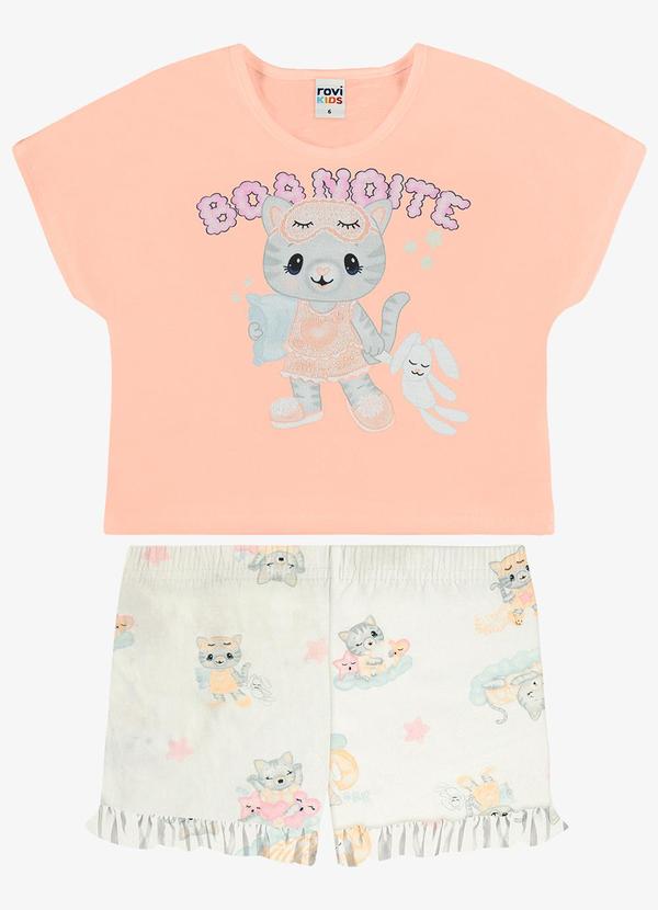 Pijama Infantil Blusa com Shorts Rosa