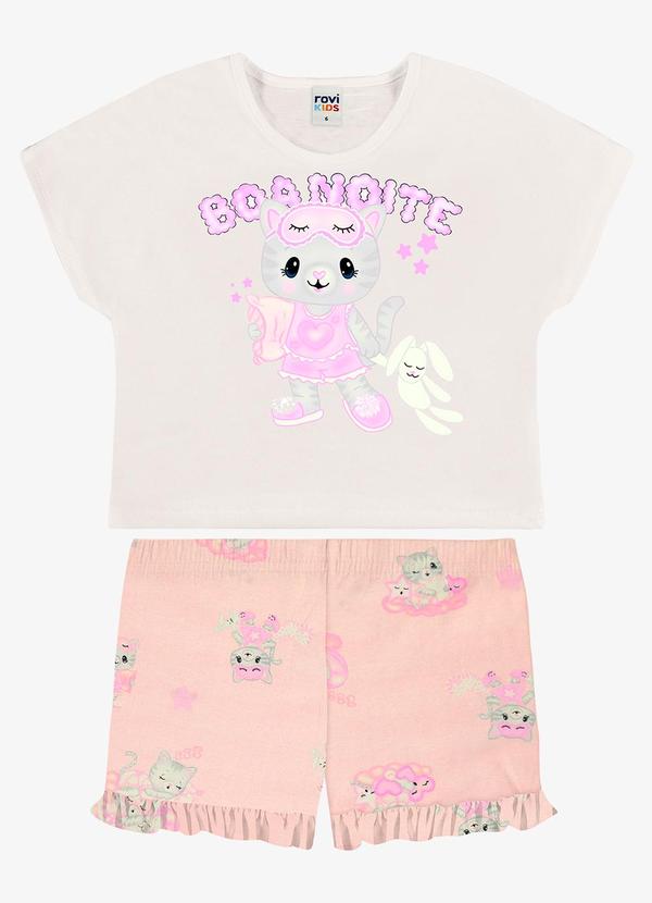 Pijama Infantil Blusa com Shorts Rosa