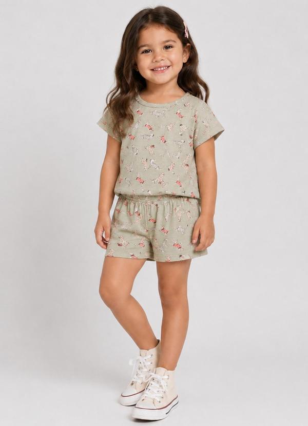 Pijama Infantil Blusa com Shorts Verde