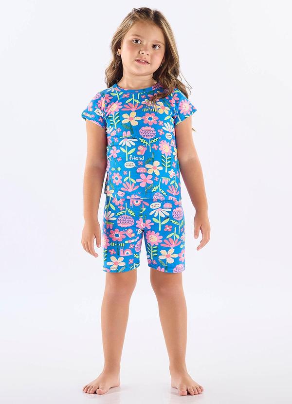 Vista 2 Pijama Infantil Feminino em Suedine Up Baby Azul Up Baby