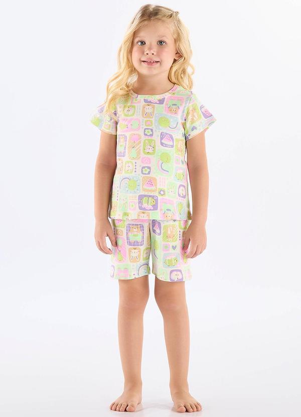 Pijama Infantil Feminino em Suedine Branco