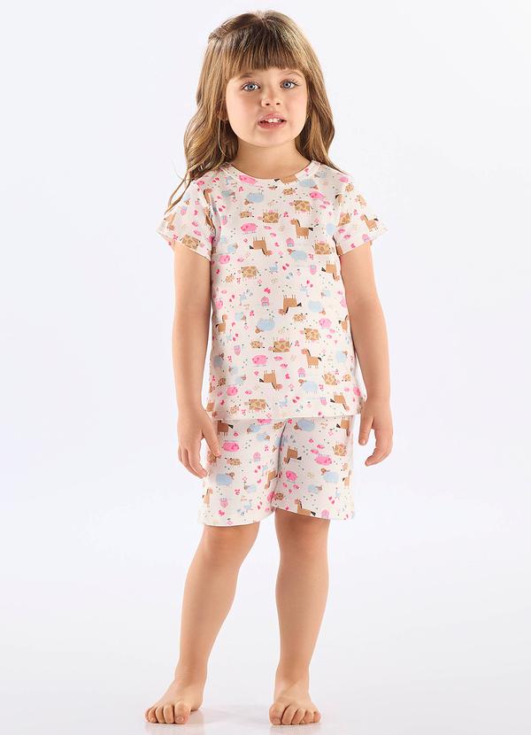 Vista 2 Pijama Infantil Feminino em Suedine Up Baby Branco Up Baby