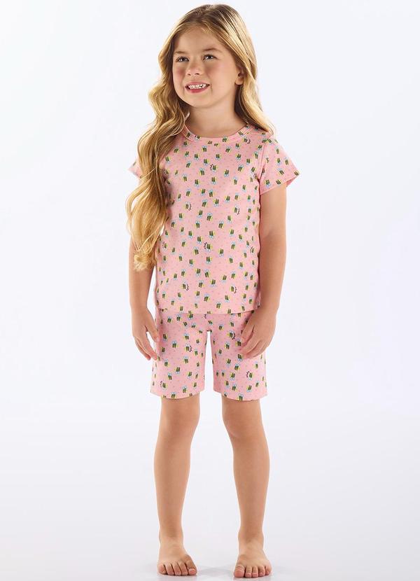 Pijama Infantil Finino Suedine Rosa