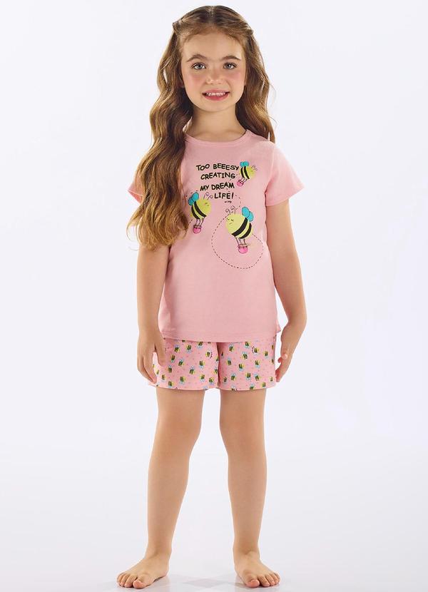 Pijama Infantil Finino Suedine Rosa