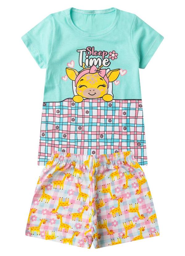 Pijama Infantil Menina Brilha no Escuro Azul