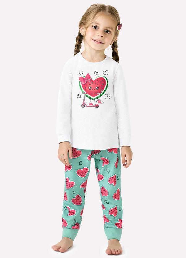 Pijama Infantil Menina Brilha no Escuro Branco