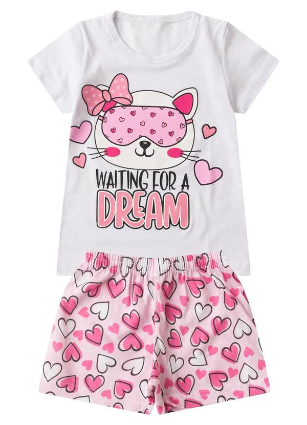 Pijama Infantil Menina Brilha no Escuro Branco