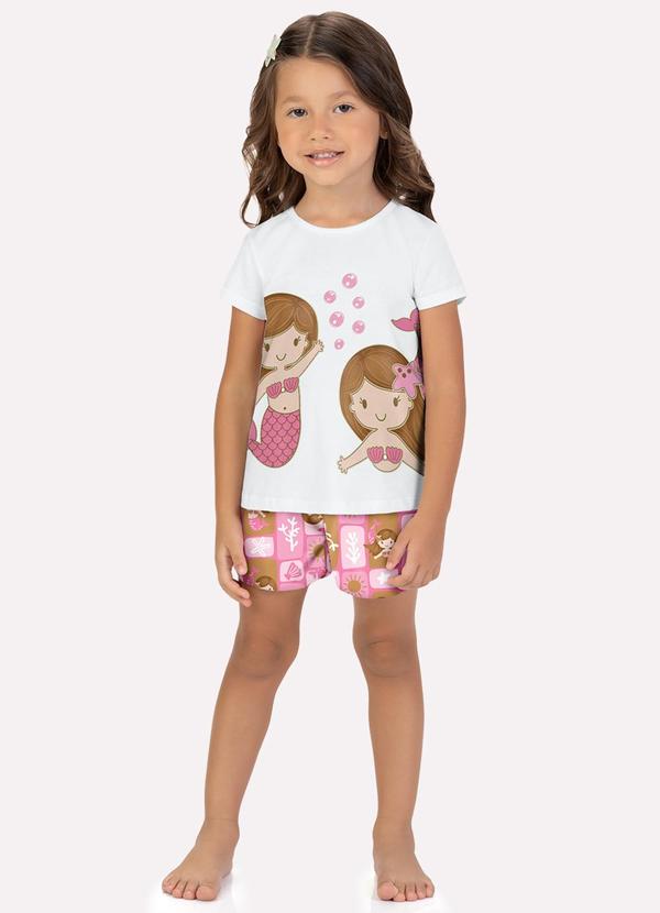 Pijama Infantil Menina Brilha no Escuro Branco