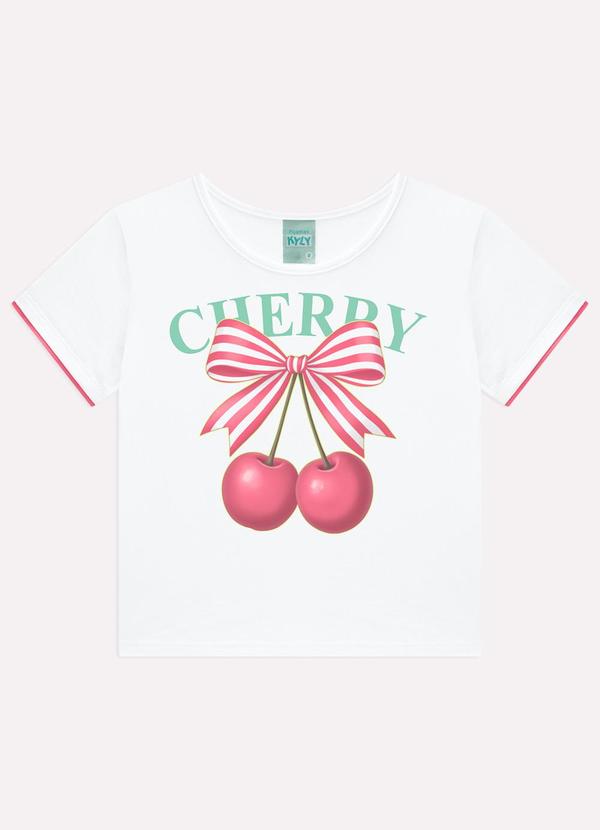 Pijama Infantil Menina Cerejas Branco