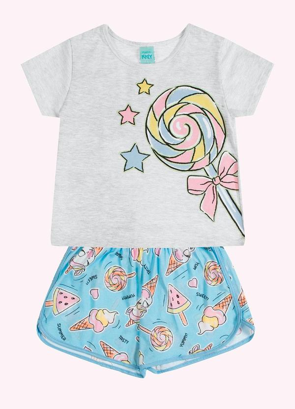 Pijama Infantil Menina Doces Cinza