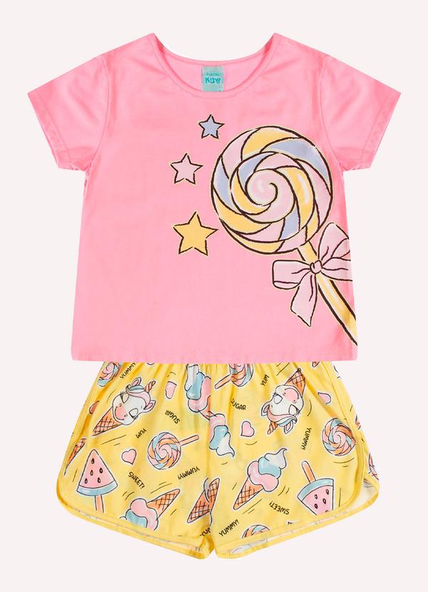 Pijama Infantil Menina Doces Rosa