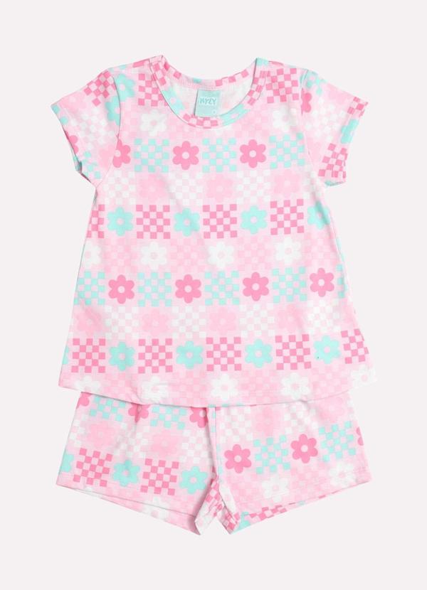 Vista 2 Pijama Infantil Menina Estampado Rosa Kyly Kyly