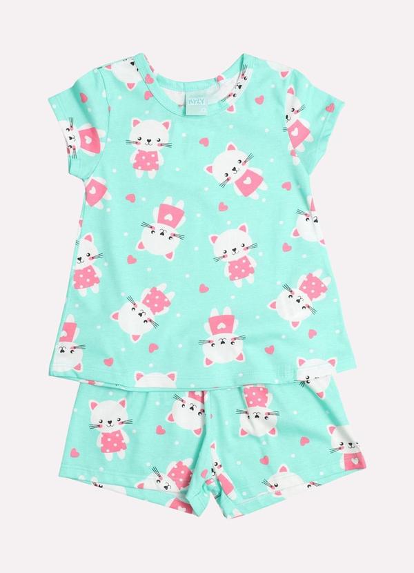 Vista 2 Pijama Infantil Menina Estampado Verde Kyly Kyly