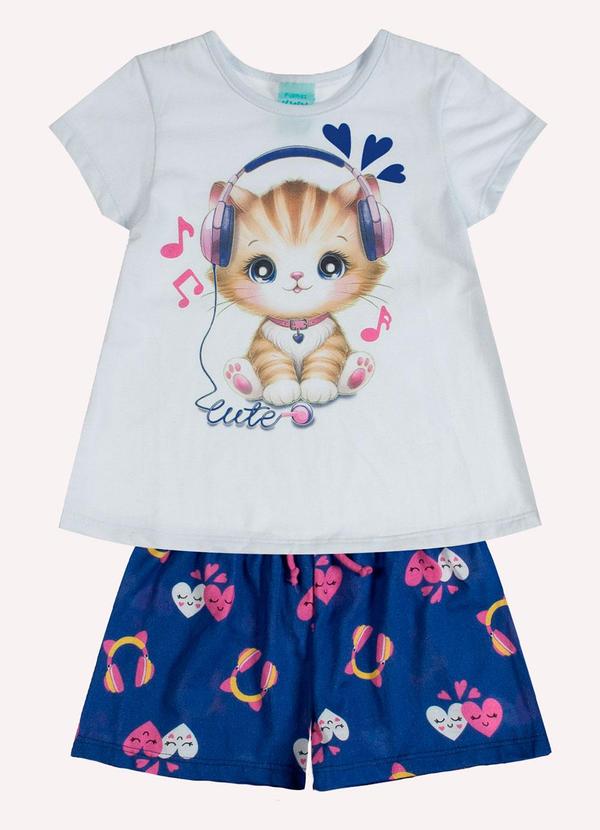 Pijama Infantil Menina Gatinho Branco