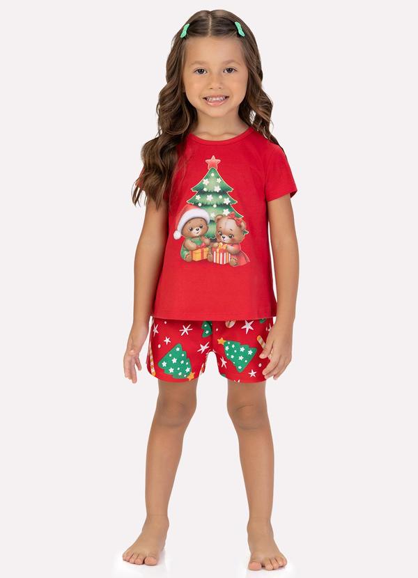 Pijama Infantil Menina Natal Vermelho