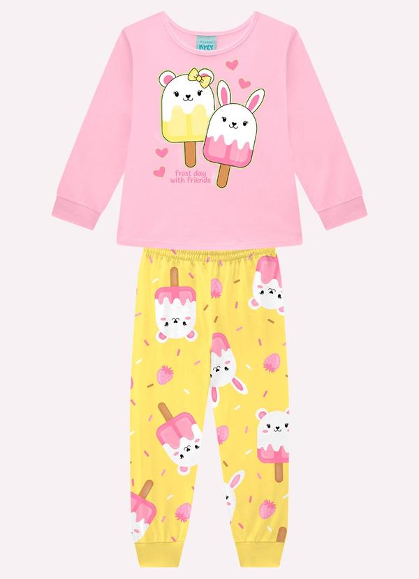 Pijama Infantil Menina Picolés Rosa