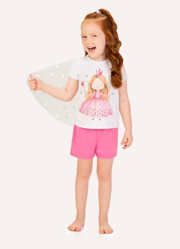 Pijama Infantil Menina Princesa Branco