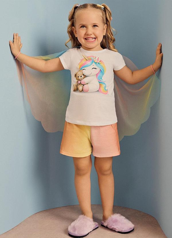 Pijama Infantil Menina Unicórnio Branco