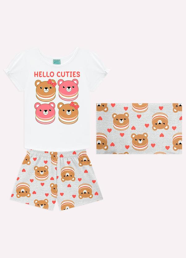 Pijama Infantil Menina Ursinhos Branco