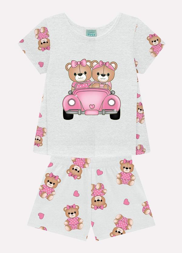 Pijama Infantil Menina Ursinhos Cinza