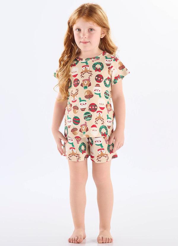 Vista 2 Pijama Infantil Natalino Suedine Up Baby Bege Up Baby