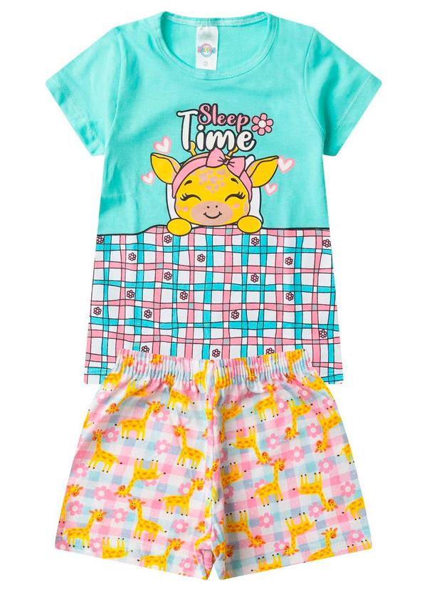 Pijama Menina Brilha no Escuro Kappes Azul