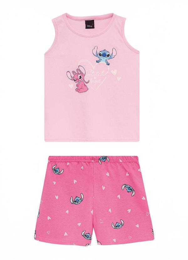 Pijama Stich® Menina Rosa Claro
