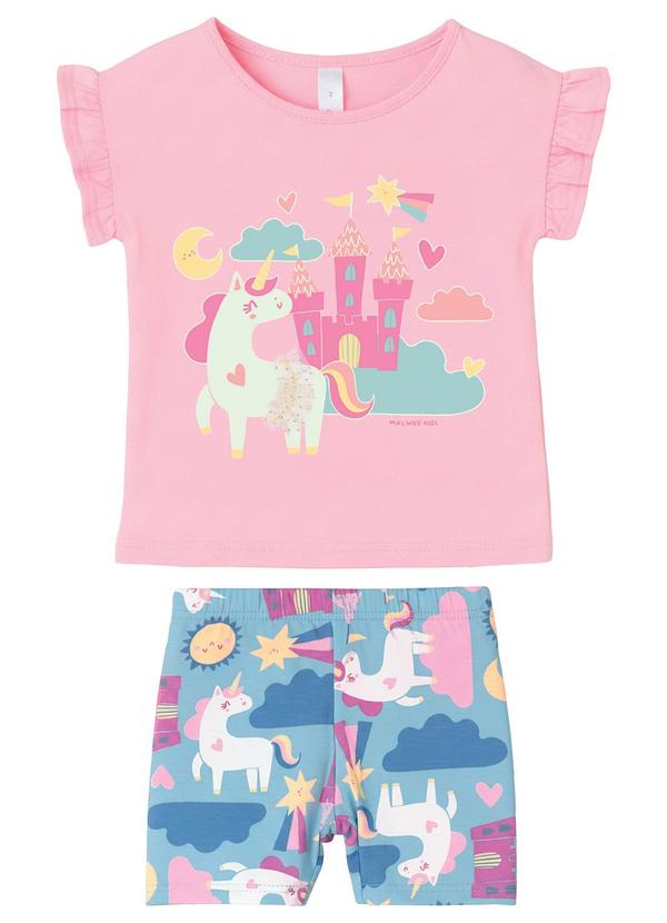 Pijama Unicórnio que Brilha no Escuro Azul Claro