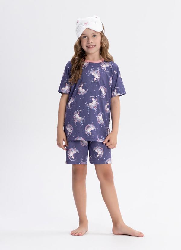 Pijama Unissex com Bermuda e Camiseta Roxo