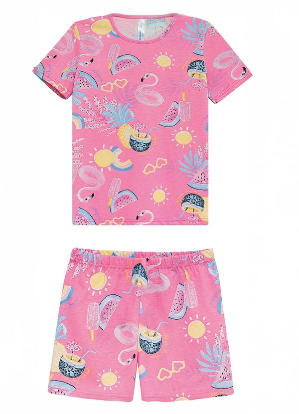 Pijama Verão Tropical Rosa