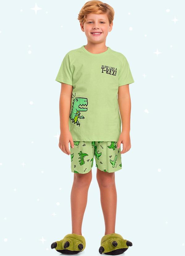 Conjunto Pijama Camiseta e Bermuda Verde