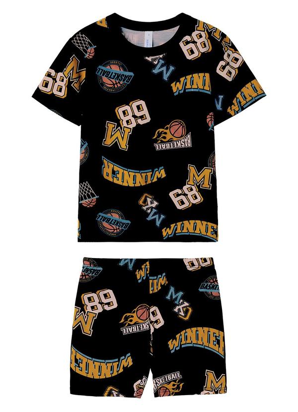 Pijama Basketball que Brilha no Escuro Preto