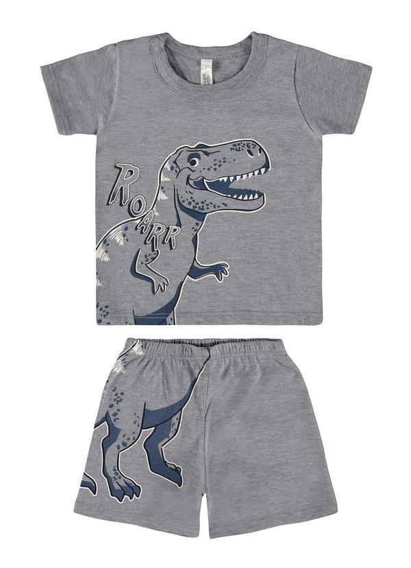 Vista 2 Pijama Cinza Roarr Brilha no Escuro Menino Malwee Kids Malwee Kids