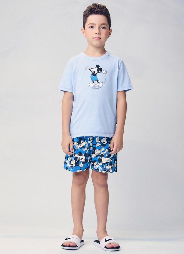 Pijama com Estampa do Mickey Azul