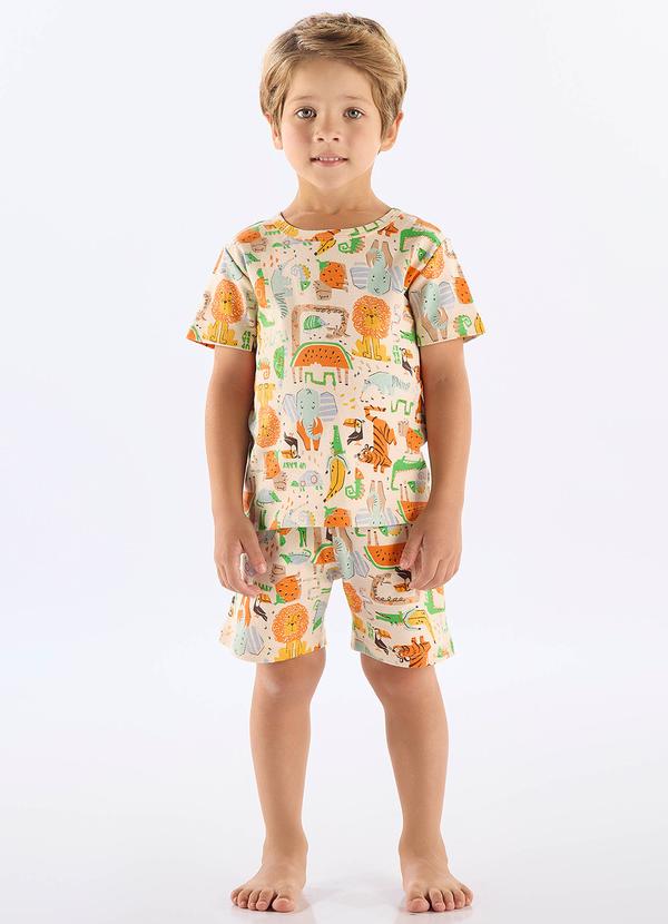 Vista 2 Pijama Curto Infantil em Suedine Up Baby Azul Up Baby