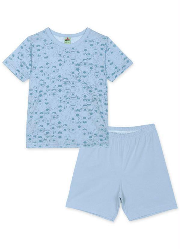 Vista 2 Pijama Curto Infantil Unissex Azul Lilica Ripilica Lilica Ripilica
