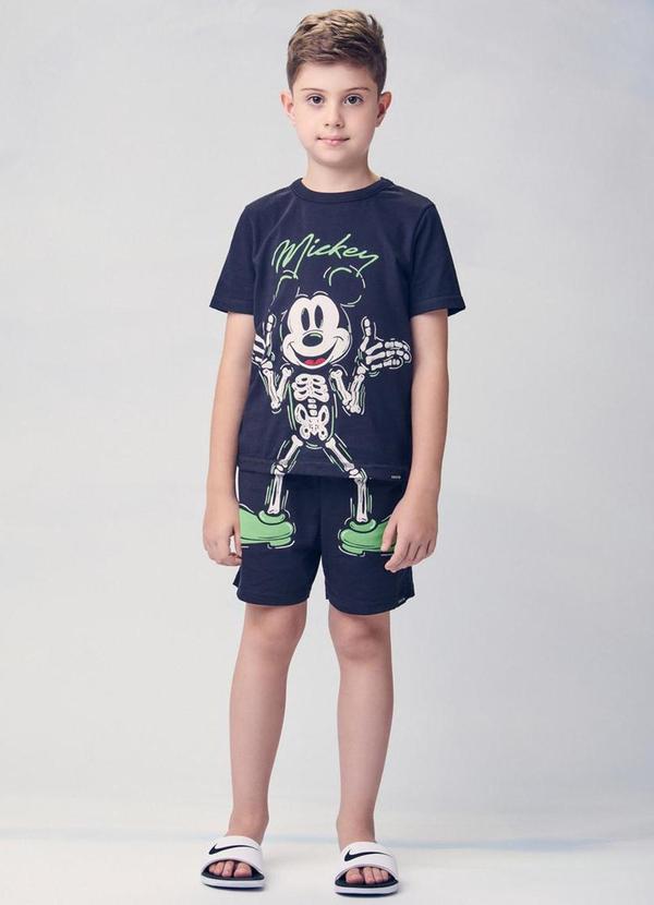 Vista 2 Pijama do Mickey Mouse Preto Youccie Youccie