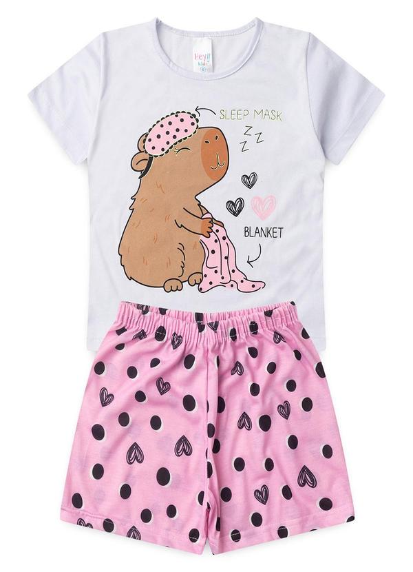 Vista 2 Pijama Feminino Verão Capivara Branco Atelie Da Crianca Atelie Da Crianca