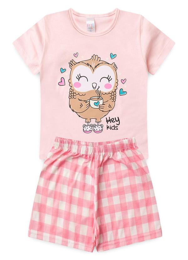 Vista 2 Pijama Feminino Verão Coruja Rosa Atelie Da Crianca Atelie Da Crianca