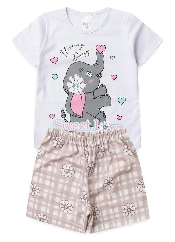 Vista 2 Pijama Feminino Verão Elefante Branco Atelie Da Crianca Atelie Da Crianca