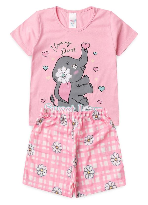 Vista 2 Pijama Feminino Verão Elefante Rosa Atelie Da Crianca Atelie Da Crianca