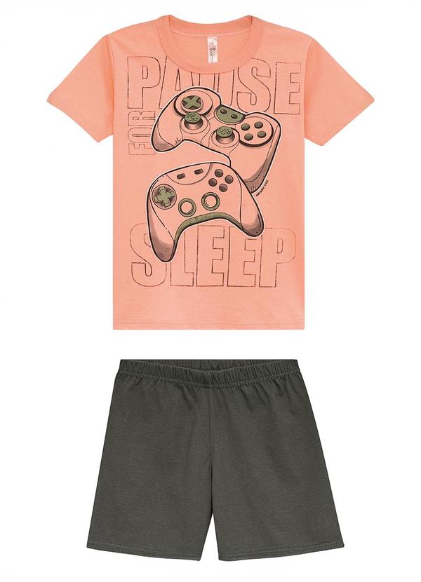 Vista 2 Pijama Gamer Brilha no Escuro Coral Malwee Kids Malwee Kids