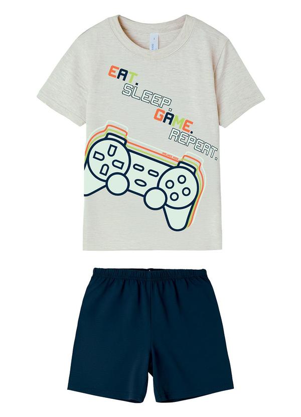 Pijama Gamer Cinza Claro